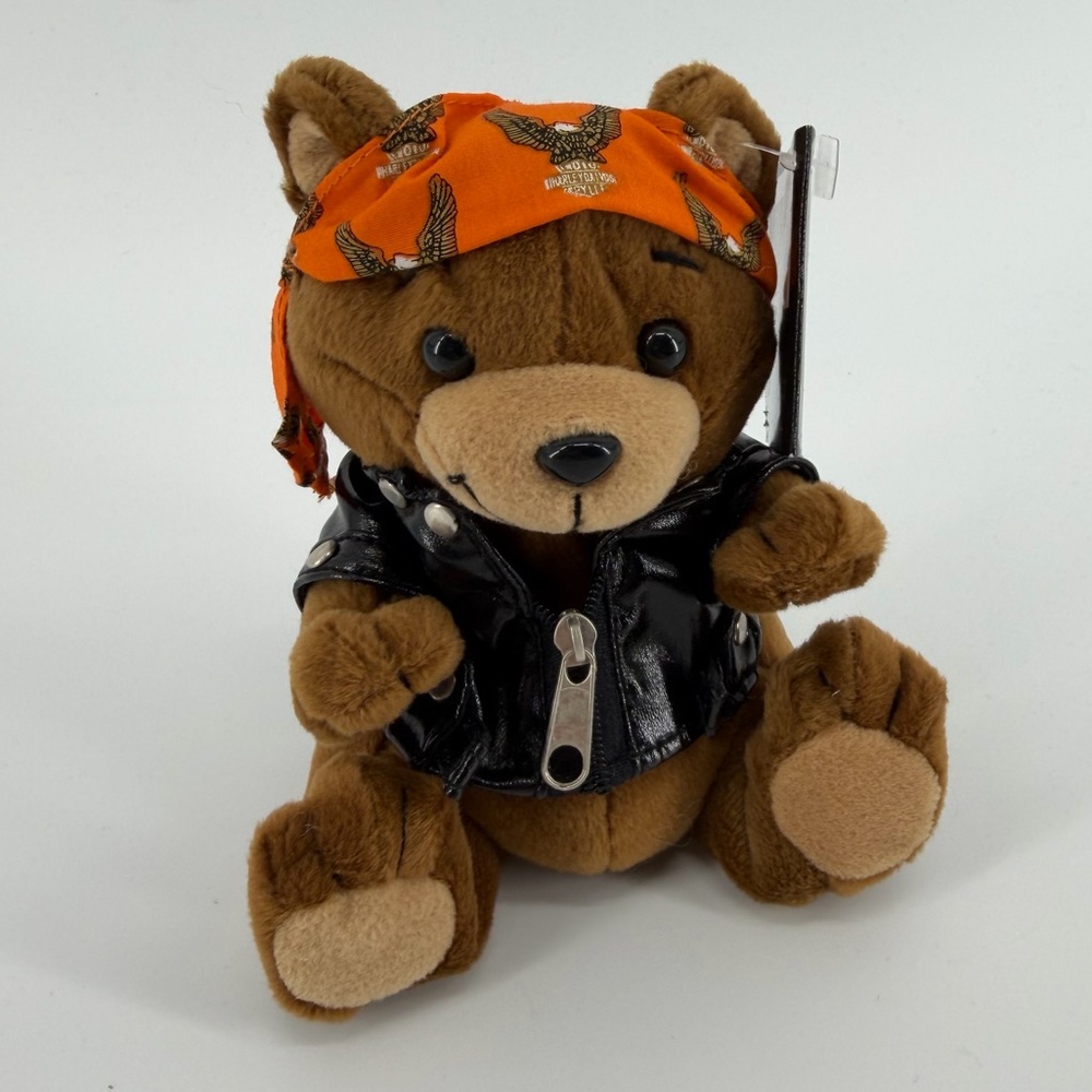 Vintage 1998 Harley-Davidson "Tank" Teddy Bear Collectible Bean Bag Plush, NWT